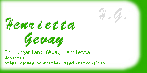 henrietta gevay business card